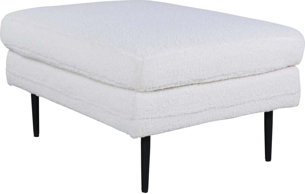 FURNLUX Ottomane Boom Weiss Und Schwarz 90cm / Hauptfarbe: Weiß / Abmessungen: 90 x 70 x 49 cm