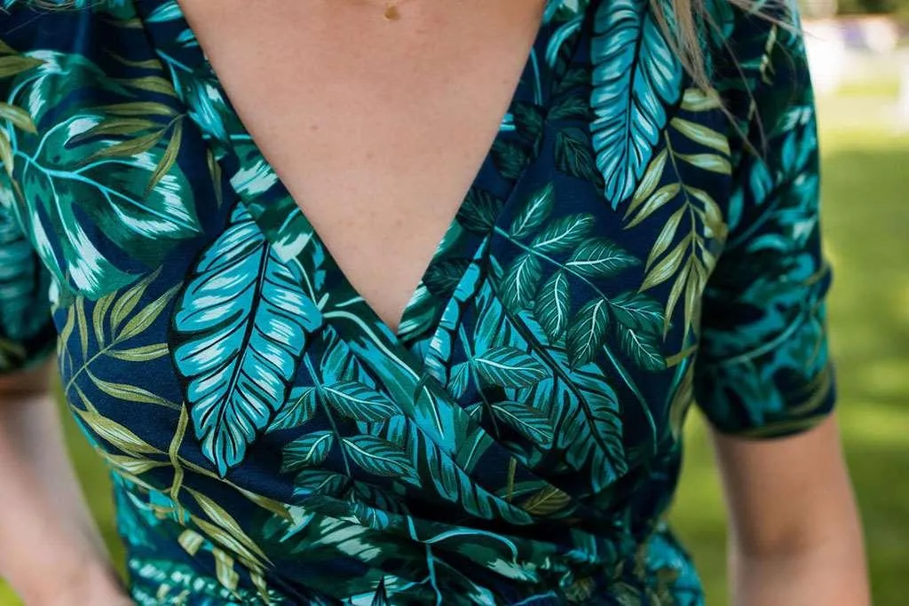 Robe allaitement Two Ways réversible longue vert et bleu taille S chic - 4