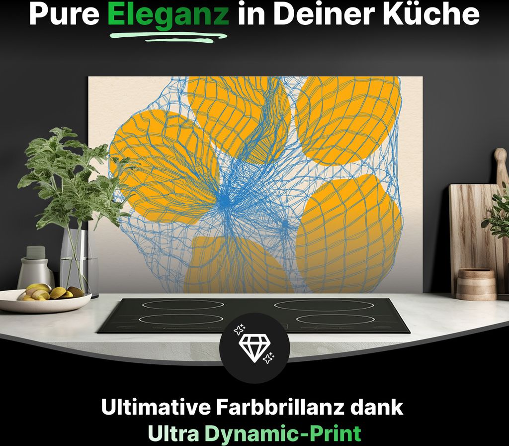 Spritzschutz Küchenrückwand Glas 60 x 40 cm Zitronen im Sack - RUECKWAND24