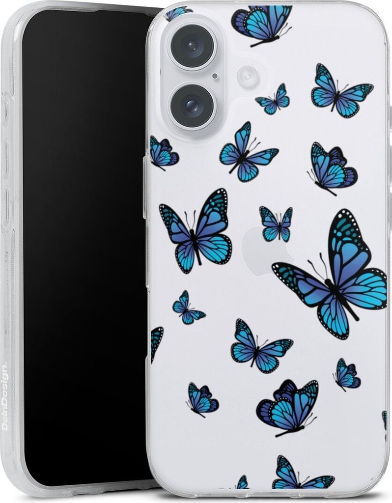 DeinDesign Handyhülle für Apple iPhone 16 Plus Silikon Hülle Case Smartphone Schutzhülle Muster Schmetterling transparent