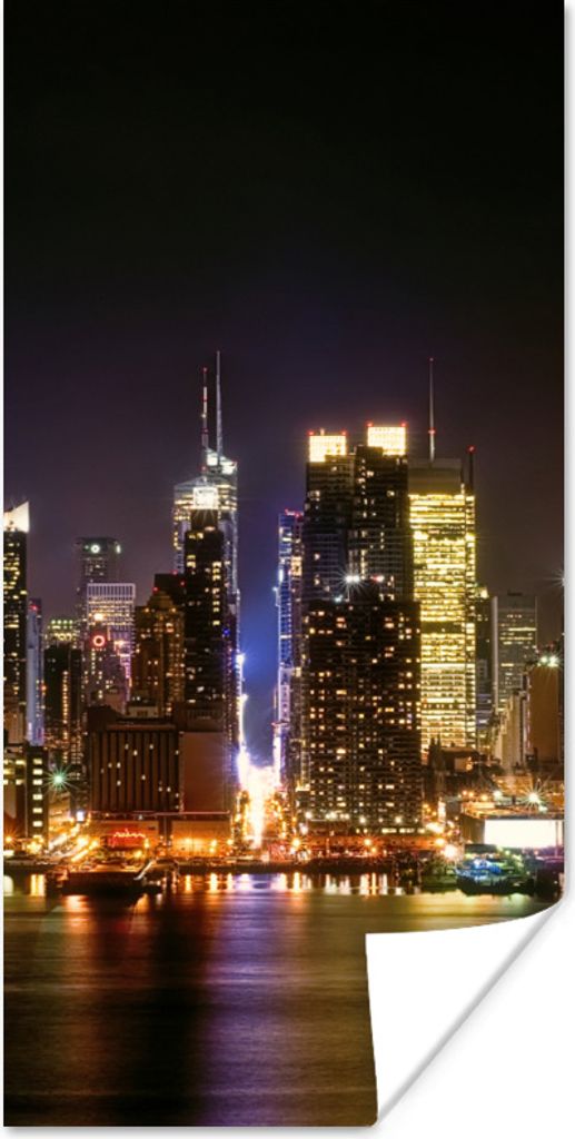 MuchoWow Poster New York - Skyline - Farben 80x160 cm - Kinderzimmer