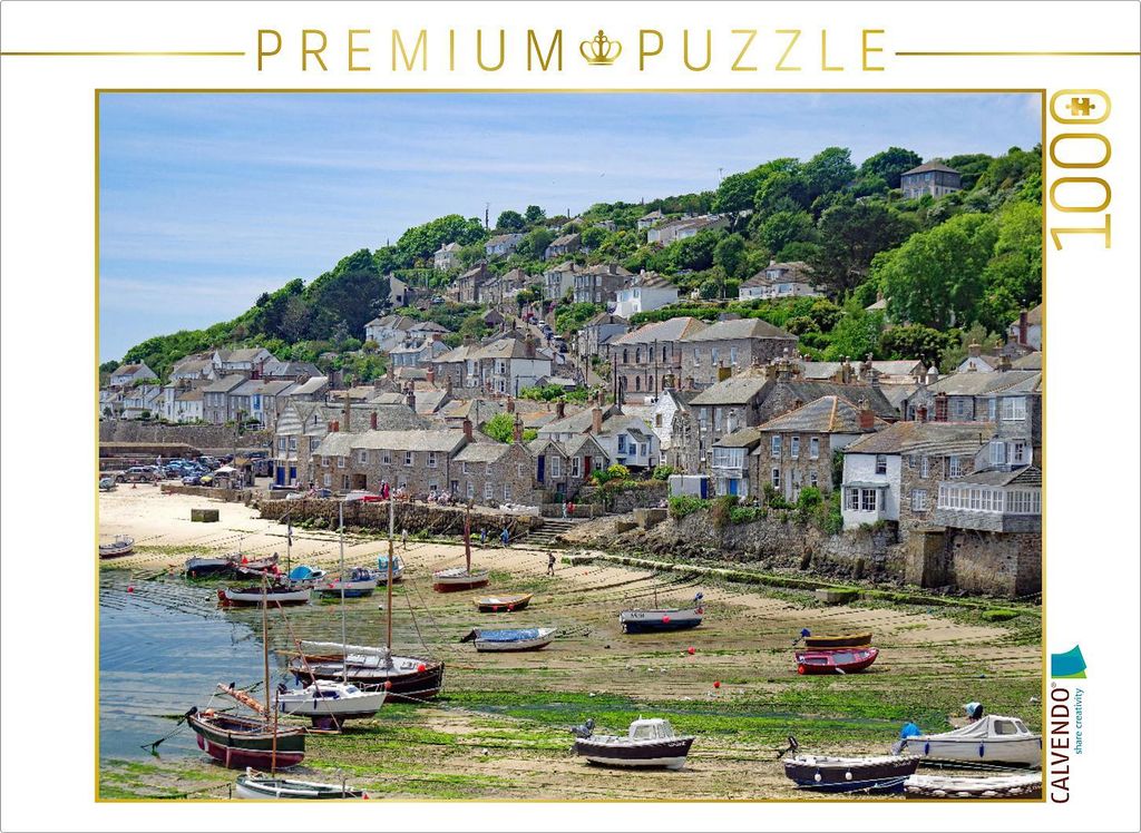 CALVENDO Puzzle Der farbenfrohe Ort Mousehole | 1000 Teile Lege-Größe 64x48cm Foto-Puzzle für glückliche Stunden
