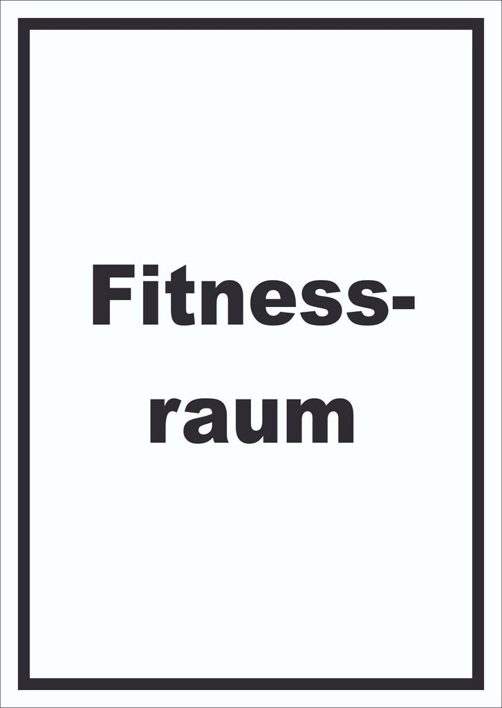 Fitnessraum Schild mit Text Sport Fit hochkant A4 (210x297mm)