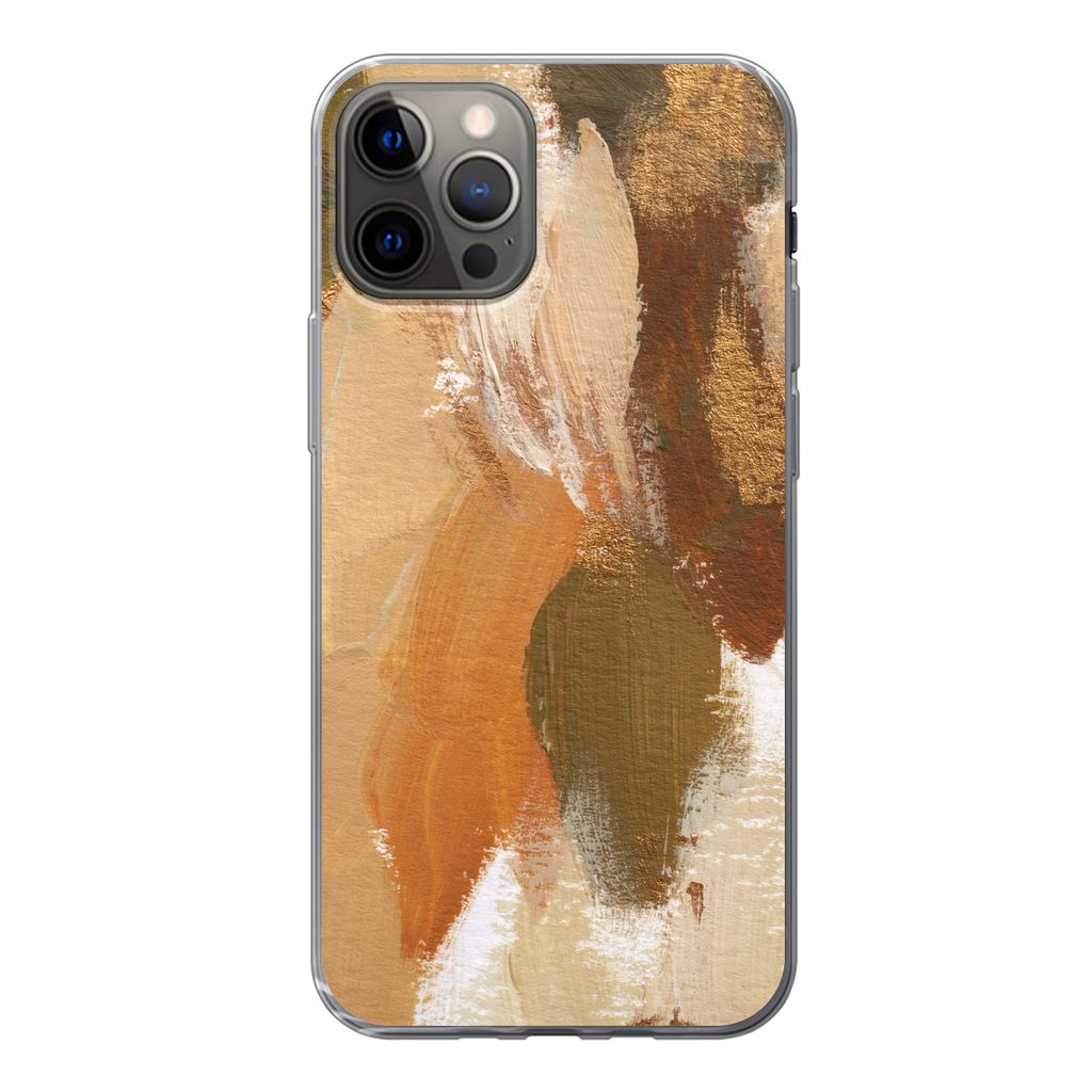 MuchoWow Handyhülle Schutzhülle Hülle für iPhone 12 Pro Farbe - Orange - Grün Silikon Softcase Handy Hülle - Abdeckung