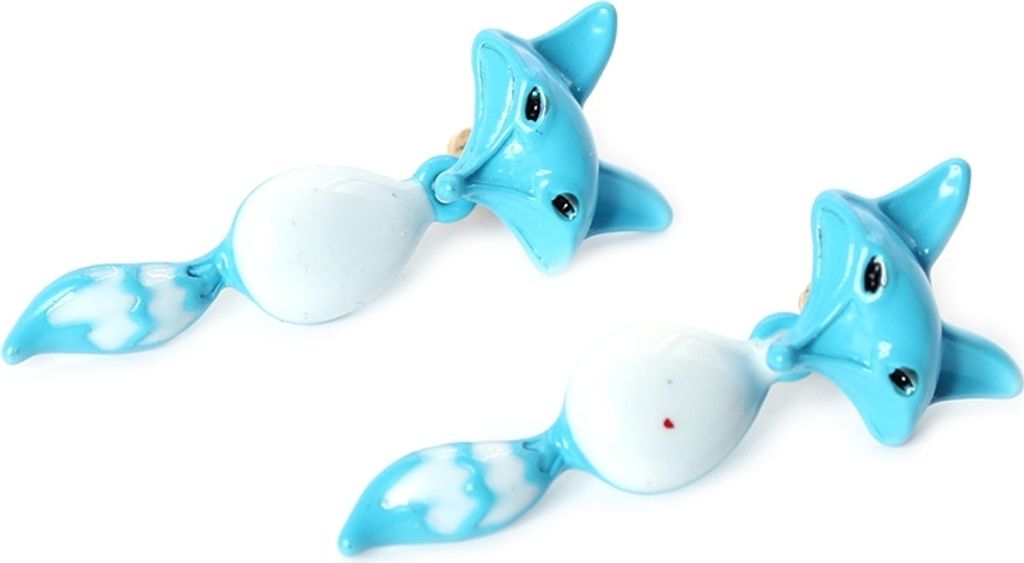 3D Fuchs Fox Ohrstecker Ohrringe Blau
