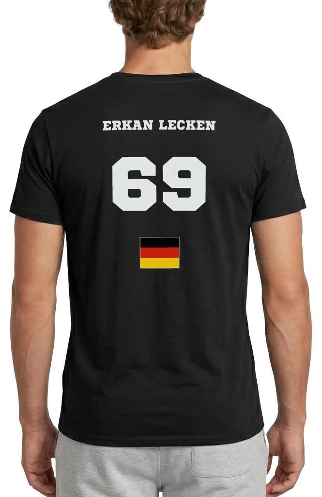 Spreadshirt Erkan Lecken Trikot 69 Party JGA Männer T-Shirt, L, Schwarz