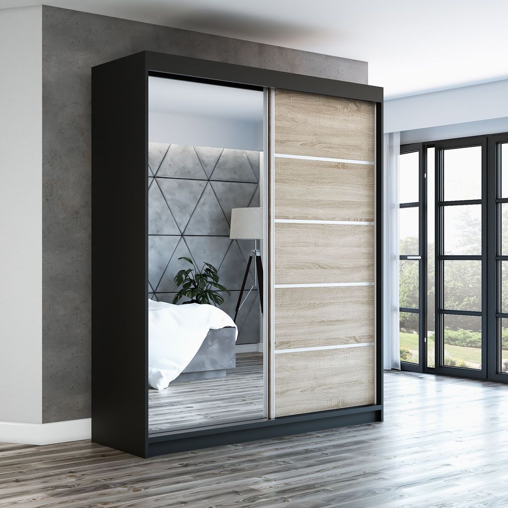 Schwebetürenschrank Kleiderschrank GAP 180 cm Schrank Produktbild 