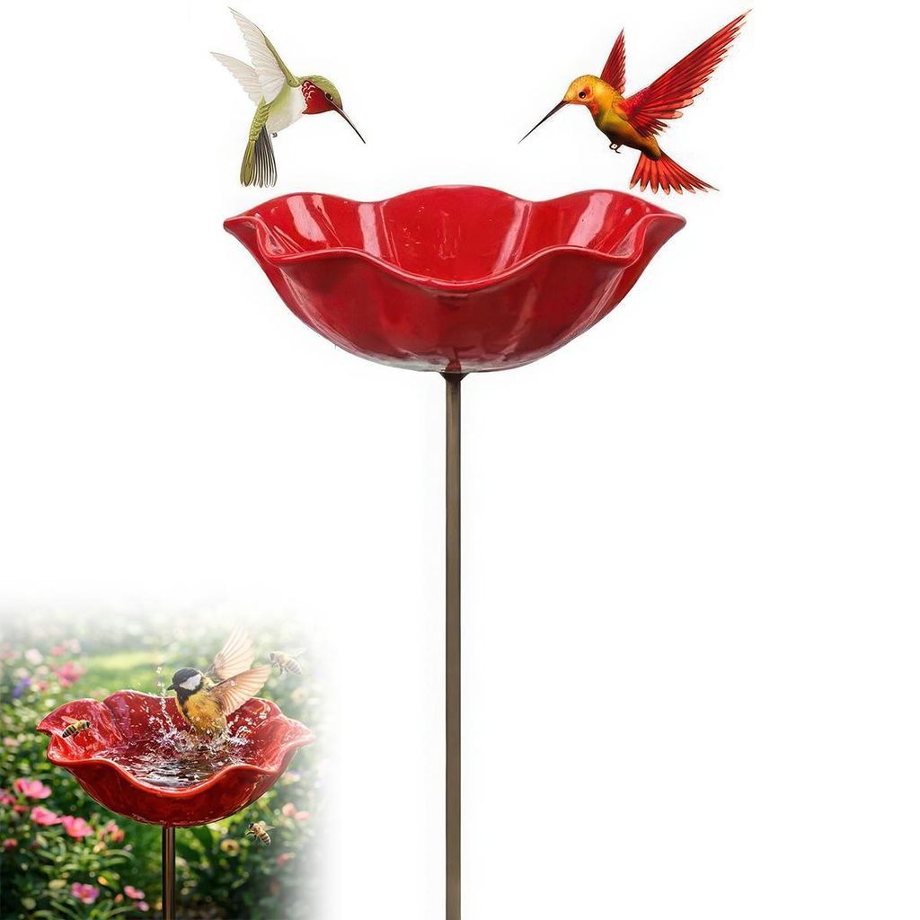 Dekorative Vogeltränke aus Metall, Gartenstecker in Produktbild 