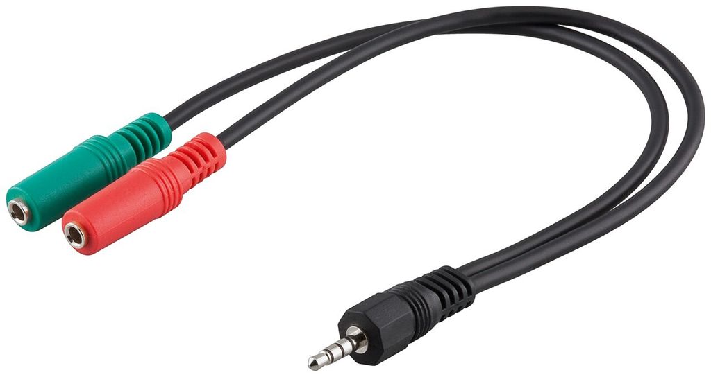 Goobay PC Headset Adapter, 1x 3,5 mm AUX 4-pol. zu 2x 3,5 Produktbild 