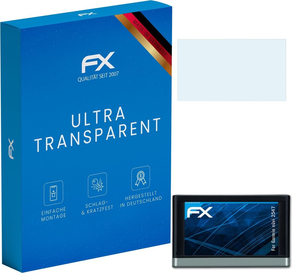 atFoliX FX-Clear 3x Schutzfolie kompatibel mit Garmin nüvi 2547 Displayschutzfolie