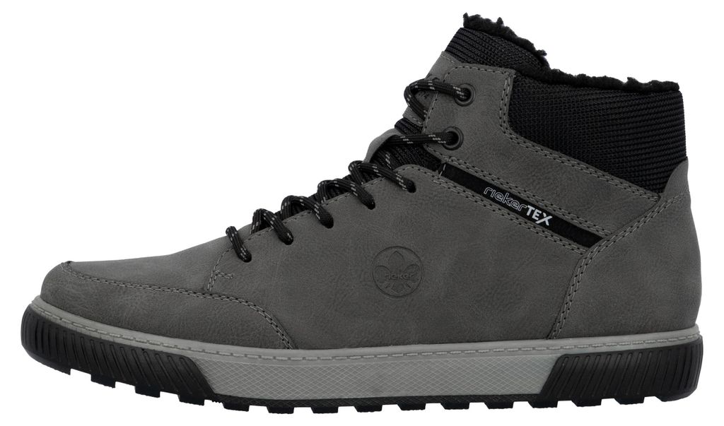 Rieker Tex Herren Schnürstiefel 18930-45 grau, Größe 41 - 45, Leder, Schurwollfutter