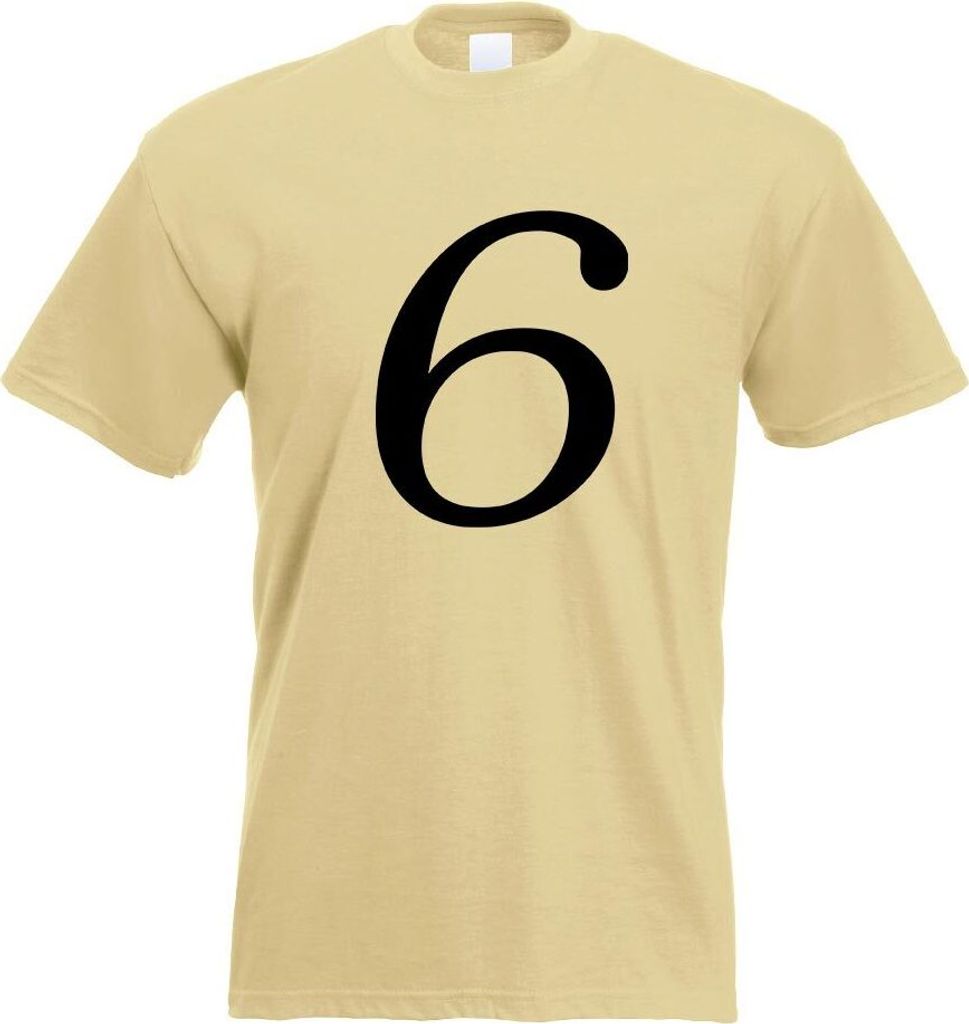 Kiwistar - T-Shirt - Khaki - Zahl 6 - Zahlen Nummern Motiv Bedruckt Funshirt Design Print - mit Motiv Bedruckt - Funshirt Design - Sport - Freizeit...