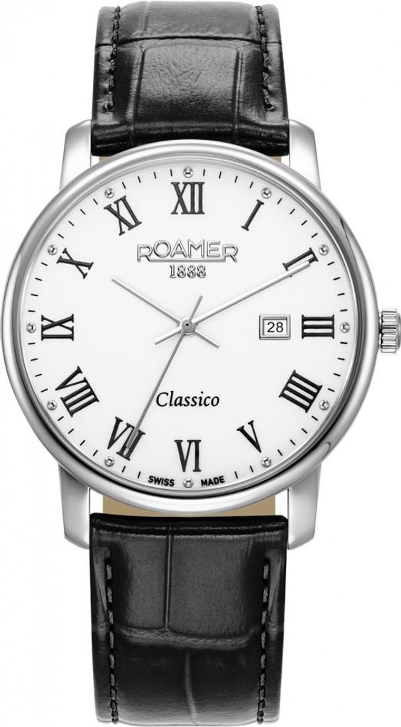 Herrenuhr ROAMER 971856 41 25 05, klassisch schwarz, für Paare.