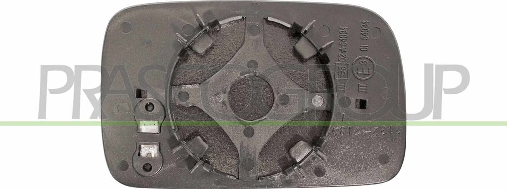 PRASCO Spiegelglas Außenspiegel Links für VW Polo Schrägheck (6N1) Beheizbar Asphärisch VG0167514