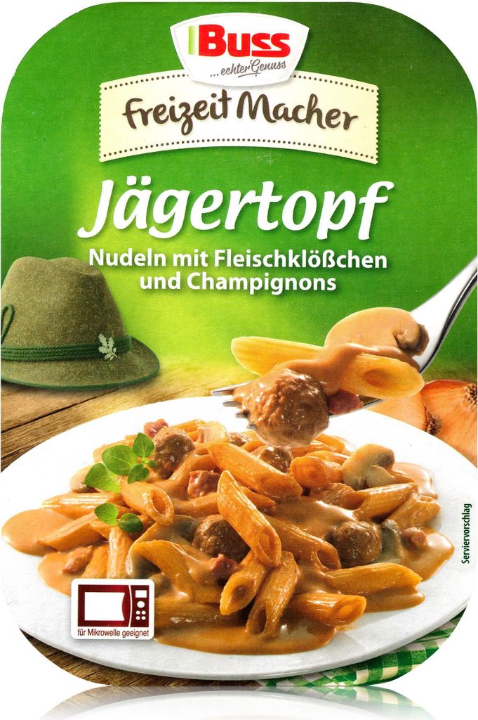 Buss Jägertopf Nudeln mit Fleischklößchen 300g - Fertiggericht (1er Pack)