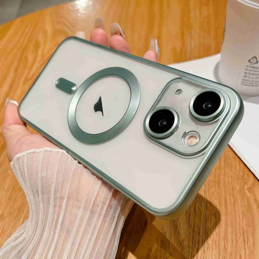Für iPhone 14 Plus MagSafe Magnetic Frosted TPU Telefon Fall (Grün)