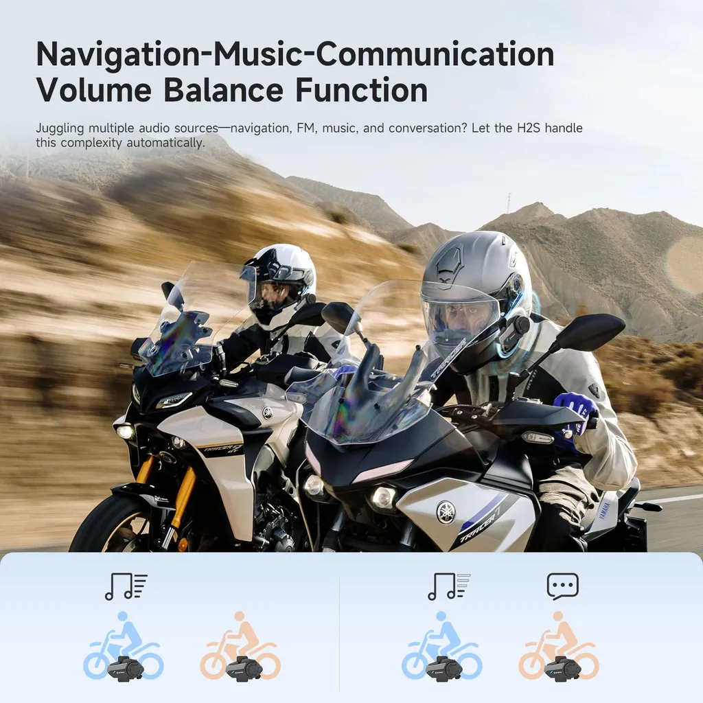 MOMAN H2S Intercom Bluetooth moto avec réduction de bruit kit double - 9