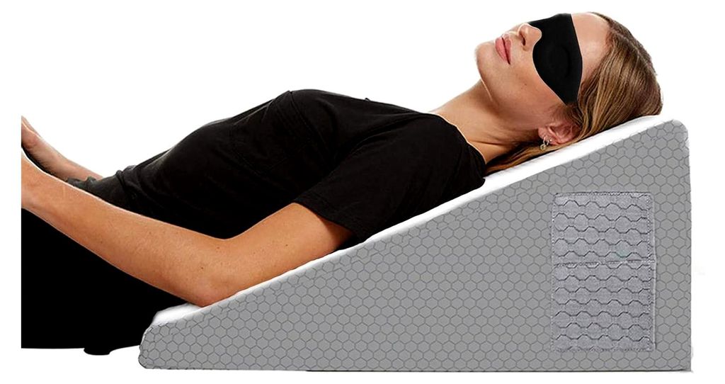 KATKLU Keilkissen 50×50×26cm – Orthopädisches Memory Foam Kissen für Reflux, Schnarchen, Rückenstütze, OP-Erholung und Lesen, inklusive 3D ...