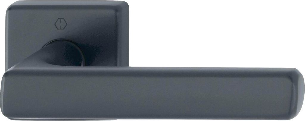 Hoppe Türgriff Dallas Türklinke mit Rosette eckig VK 10/72mm, Edelstahl schwarz