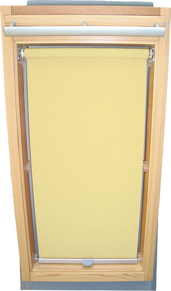 Rollo für VELUX Dachfenster Sichtschutz mit Haltekrallen GGL/GPL - 406 oder P06 - hellgelb-creme