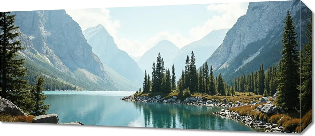 Quadro 70x30 cm su tela per soggiorno o camera da letto Panorama montagna