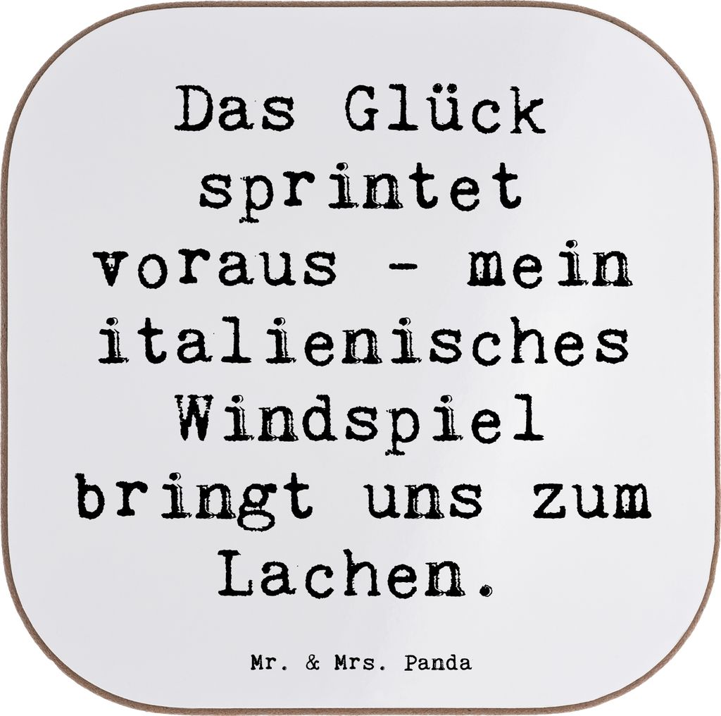 Mr. & Mrs. Panda Untersetzer für Gläser Spruch Italienisches Windspiel Glück - Weiß - Geschenk, Hunderassen Beschreibung, Hund, Hunderasse, Vie...