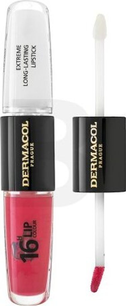 Dermacol 16H Lip Colour Extreme Long-Lasting Lipstick zweiphasige, langanhaltende Farbe und Gloss für die Lippen No. 08 8 ml
