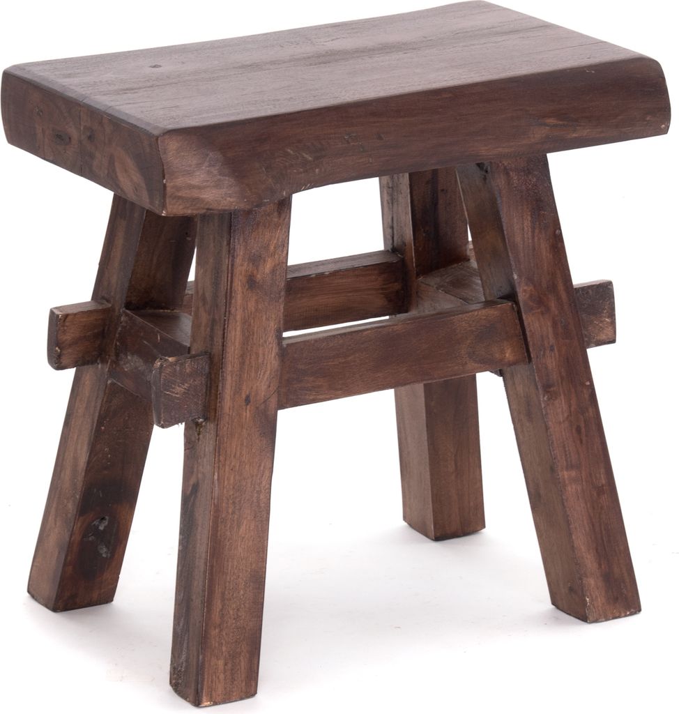 HOLZ HOCKER "VINTAGE 40" | Hartholz, 43x45 cm (HxB) | Produktbild 