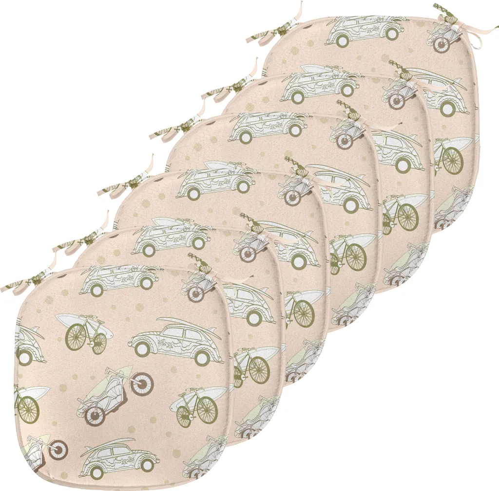 Coussin de chaise imperméable ABAKUHAUS 40x40 cm vert olive lot de 6