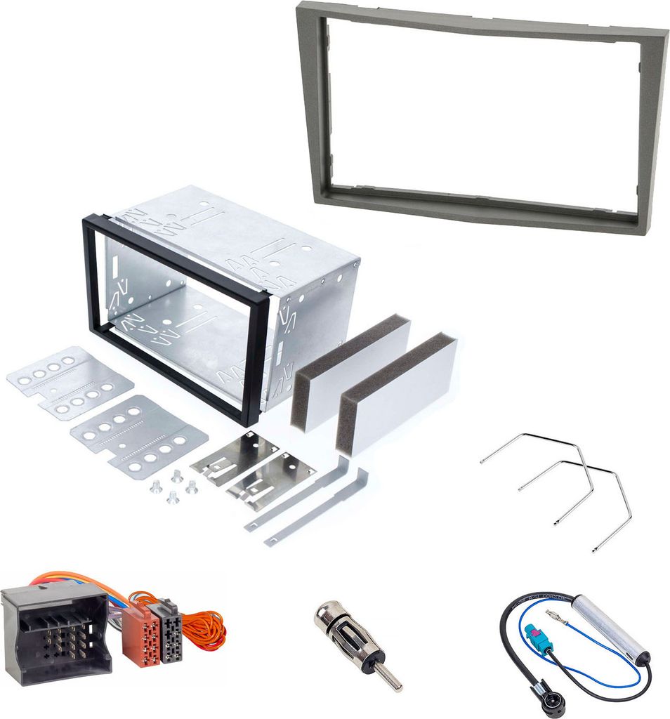 Audioproject A454 - Autoradio Radioblende SET Doppel DIN für OPEL Corsa D Astra H Zafira B Tigra Antara Vivaro 2-DIN Metall Einbauschacht Radioada...
