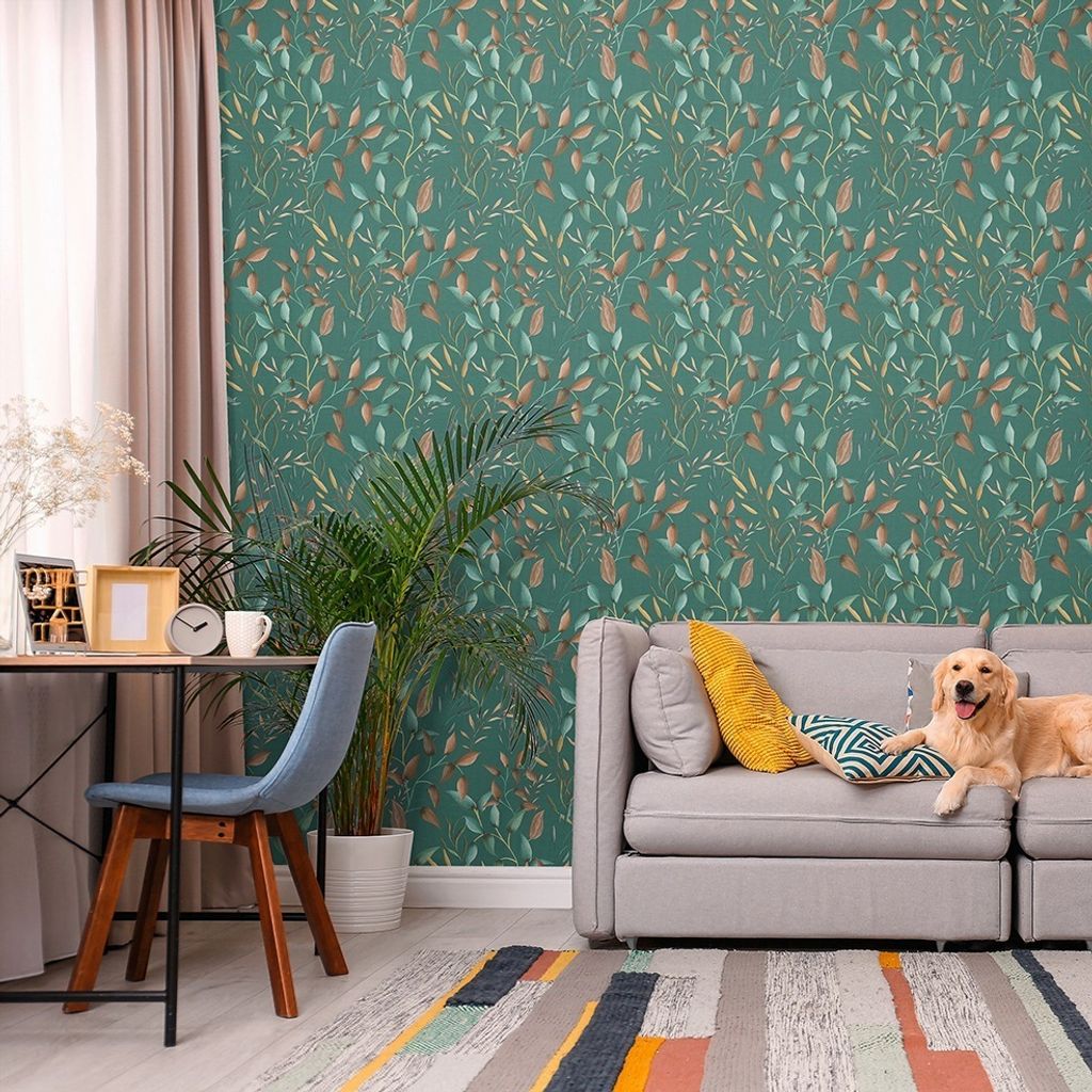 Tapete Florentin Blumen M1-No.11303 Vlies Grün Petrol Tadessi 10.05 m x 0.53 m