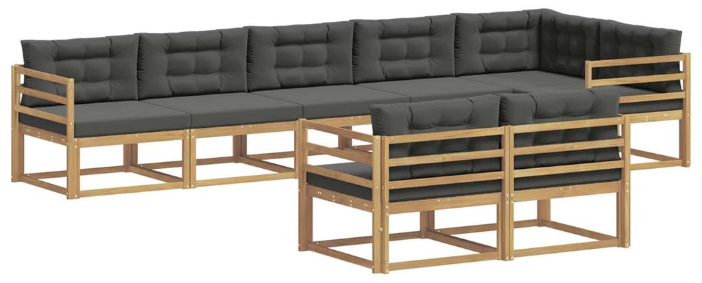 vidaXL Outdoor-Sofagarnitur 6 pcs Weiß und Anthrazit Polyester