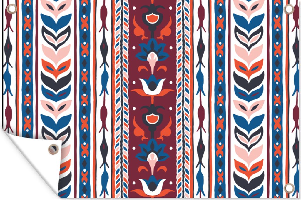 MuchoWow 60x40 cm Outdoor-Poster Gartendeko Sichtschutz Garten Poster für den Garten Blumen - Muster - Pflanzen - Abstrakt - Minimalismus