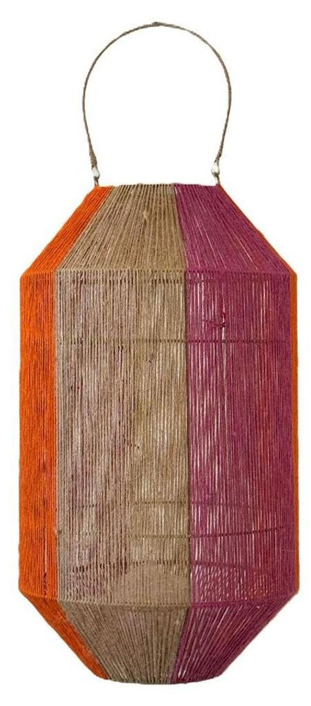 Van der Leeden Laterne ORANGE/PINK Jute Produktbild 