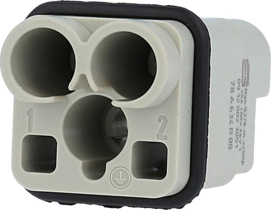 HARTING Han Q2/0 Stifteinsatz (M) Crimpanschluss, 2-polig+PE 400V, 40A - 1 Stück