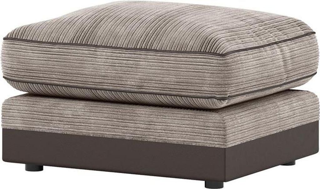 Polsterhocker Dillon-Jumbo mink/Casco brown-Polyesterfasern + Schaumstoff
