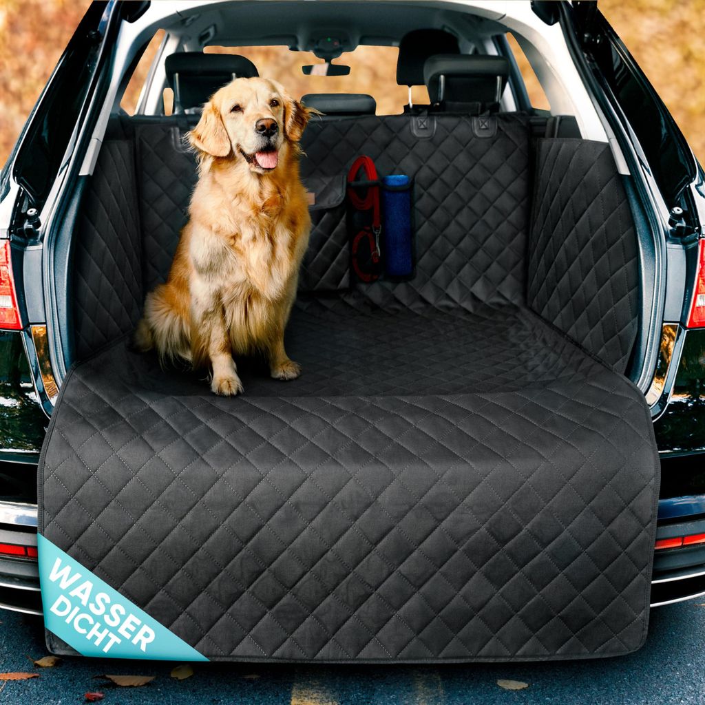 HELDENWERK® Kofferraumschutz gesteppt Hund mit Seiten- & Produktbild 