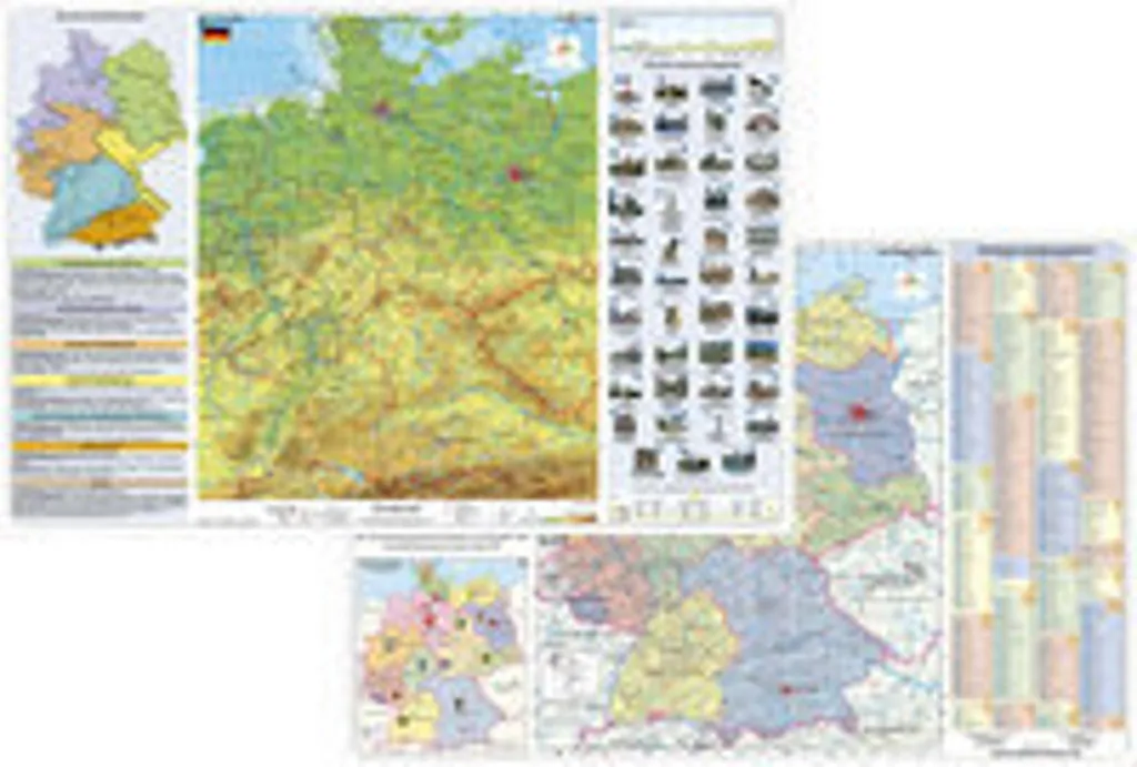 Sous-main DUO Allemagne physique et politique - Carte format 40x60 cm