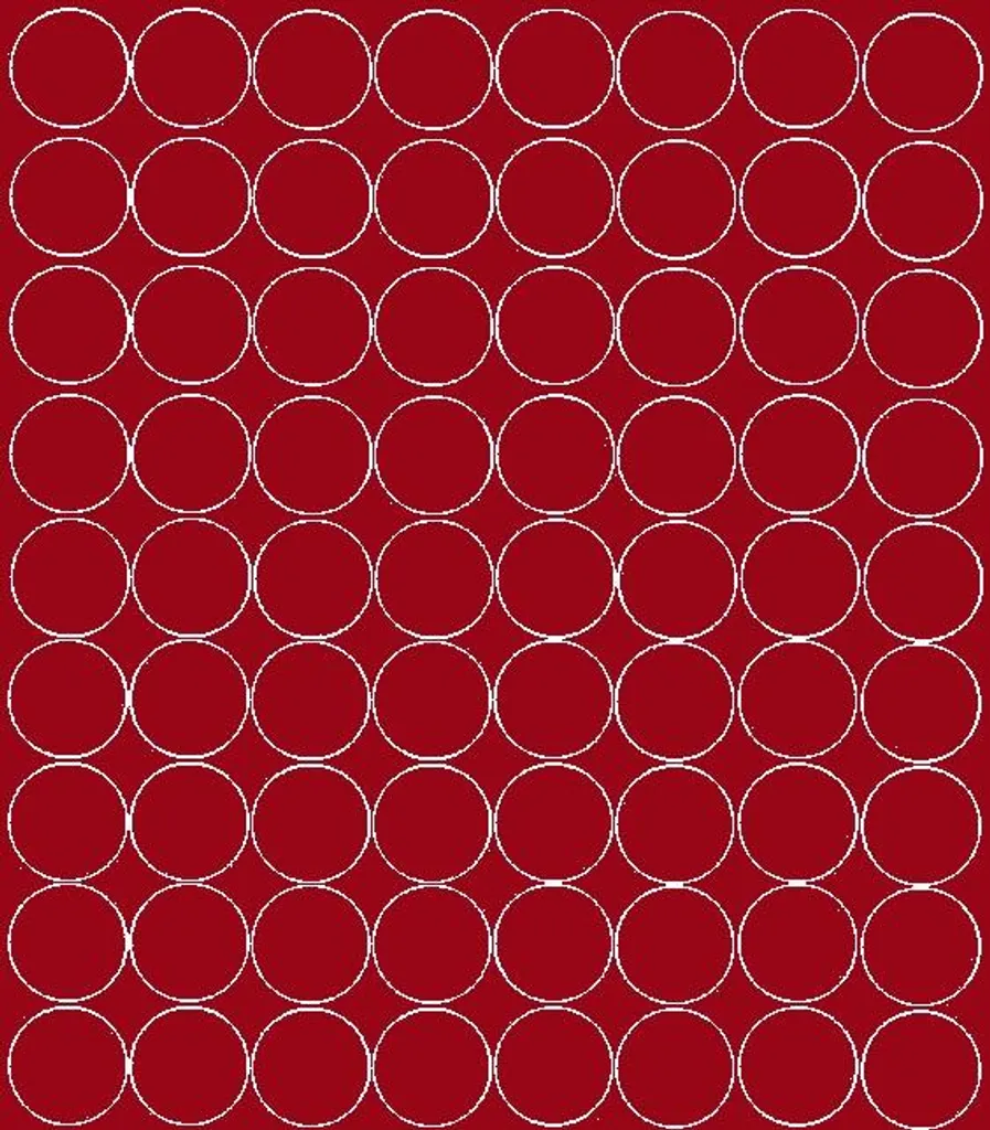 Autocollants ronds rouge foncé mat 5 cm - Lot de 72 pastilles adhésives