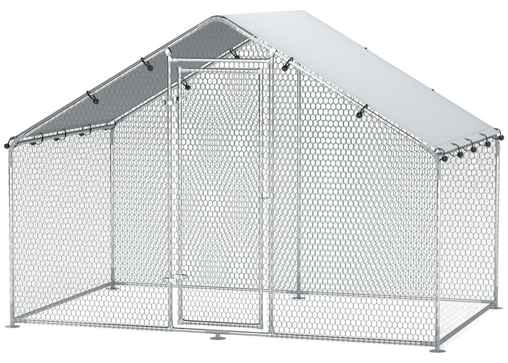 PawHut Kippenren met vrije uitloopplaats, 3x1,7x1,9 meter, Productafbeelding 
