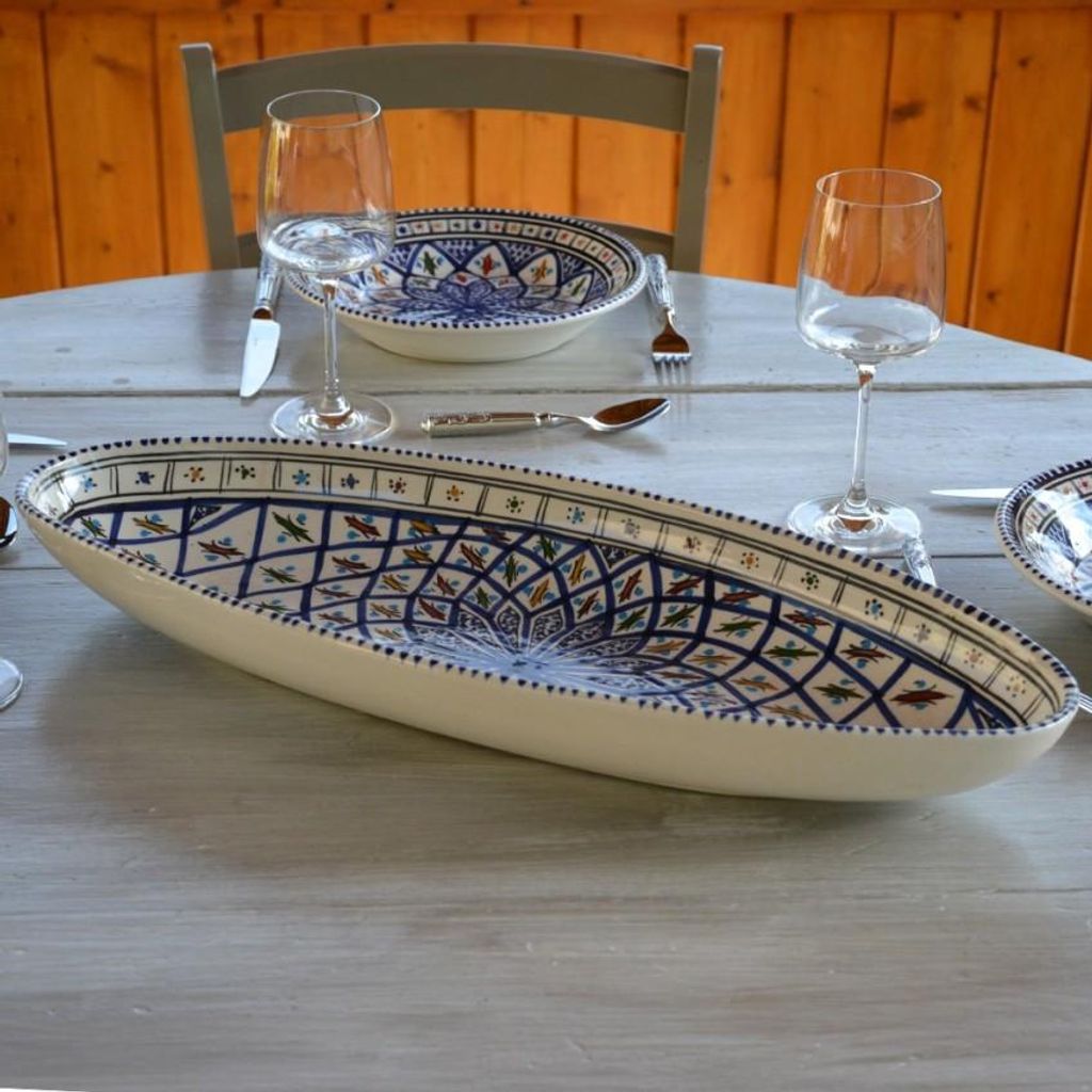 Plat ovale Bakir bleu - L 40 cm Image du produit 