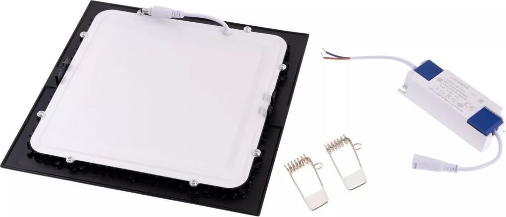 T-LED Černý vestavný LED panel hranatý 225 x 225mm 18W Obrázek produktu 3
