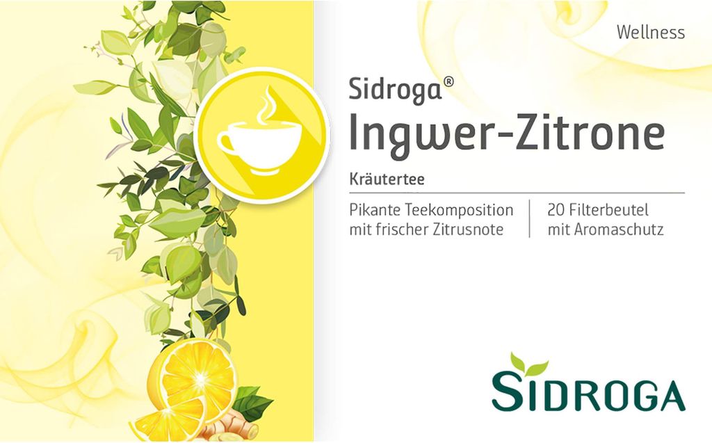 Sidroga Wellness Ingwer-Zitrone Tee, 20 St. Filterbeutel