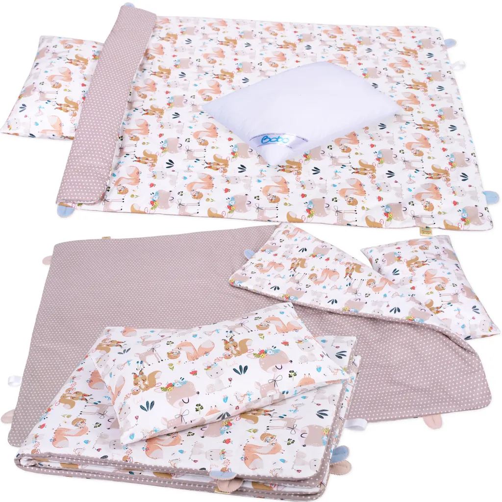 Ensemble de lit prêt à dormir enfant 160x100 cm motif Chevreuil en coton