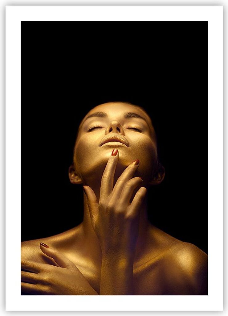 Poster - Poster ohne Rahmen - Gold Frau Stück - 50x70 cm - Wand Bild - Wanddeko - Wandbilder - Kunstposter - Wandposter - Bilder - Kunstdruck - Wa...