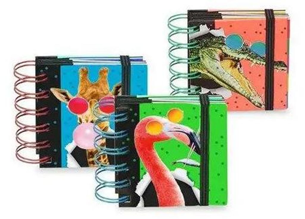 Trendhaus AFDS NE Sticky-Notes Minibook, 3-fach sortiert Neonfarbenes Sticky-Notes Spiralbuch mit vielen Sticky-Notes im Pocket-Fo