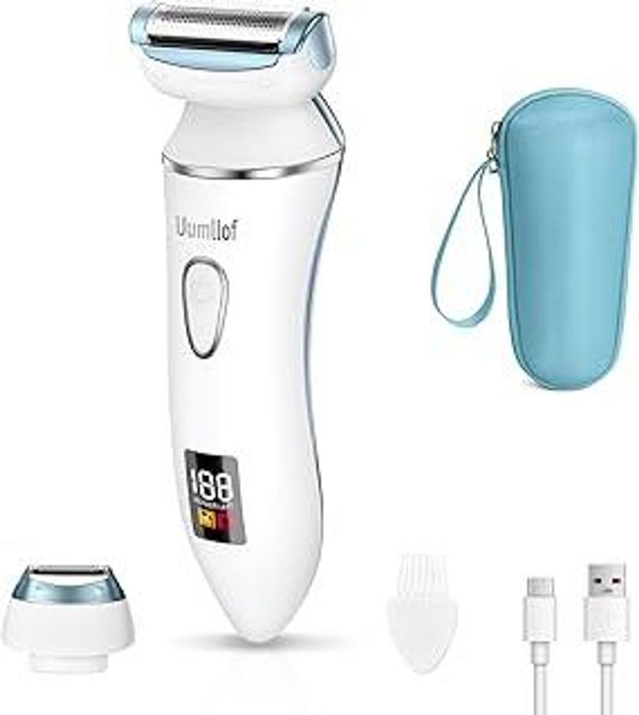 Ruycllo Damenrasierer Elektrisch, 2-in-1 Intimrasierer für Frauen – Präziser Bikini Trimmer, Nass & Trockenrasierer mit IPX7 Wiederaufladbarer ...