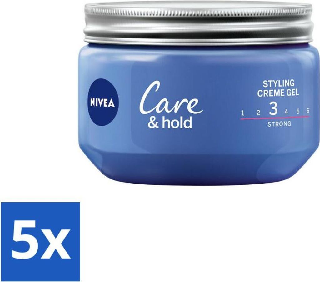 NIVEA - Styling Creme Gel - Pflege & Festigkeit - Reinigt sofort die Poren - 150 ml - Vorteilspack - 5 Stücke