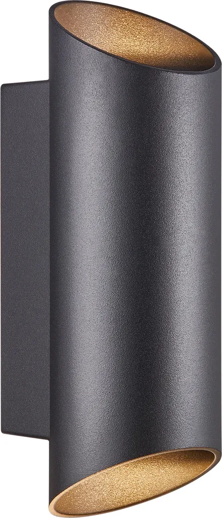 Applique noire Nico Round 22 en métal mat pour déco industrielle
