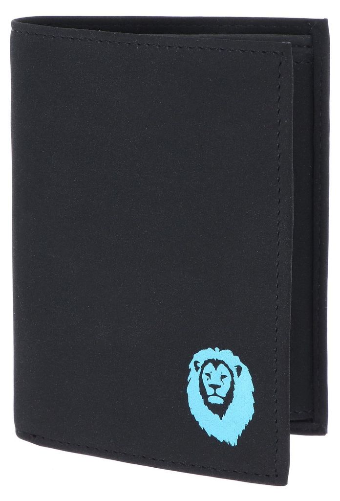 oxmox Geldbörse New Cryptan RFID Protect Kombibörse Freedom Lion Print Cyan Black schwarz